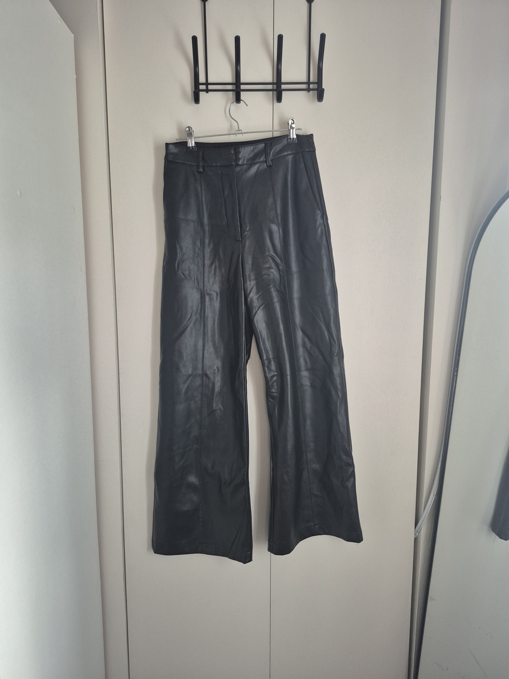 Dynamite Black Faux Leather Wide Leg Pants